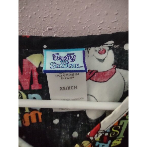 Frosty The Snowman Scrub Top Women's Size Large 100% Cotton - Picture 5 of 8